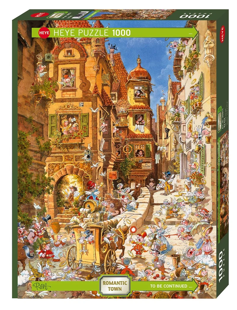 PFG Romantic Town - By Day, Michael Ryba (1000pcs) (Usage/Used - PUZZLES FOR GOOD)