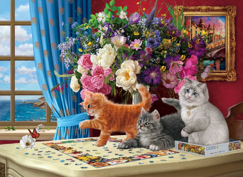 PFG Puzzling Cats (1000pcs) (Usage/Used - PUZZLES FOR GOOD)
