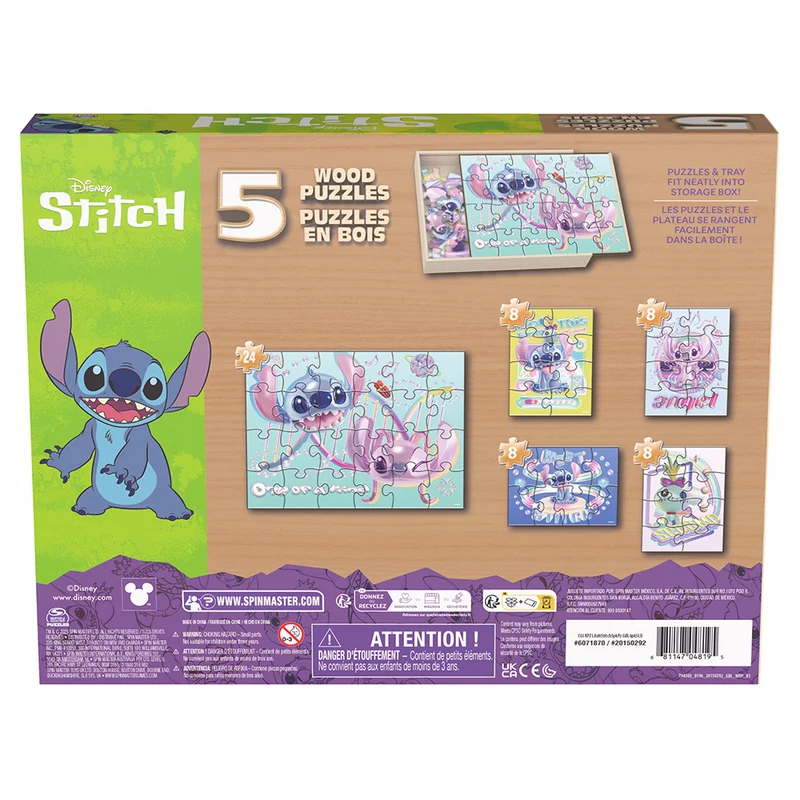 Disney Stitch 5-in-1 Wood Puzzles