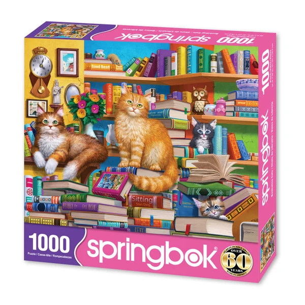 PFG Bookshop Cats, Sergio (1000pcs) (Usage/Used - PUZZLES FOR GOOD)