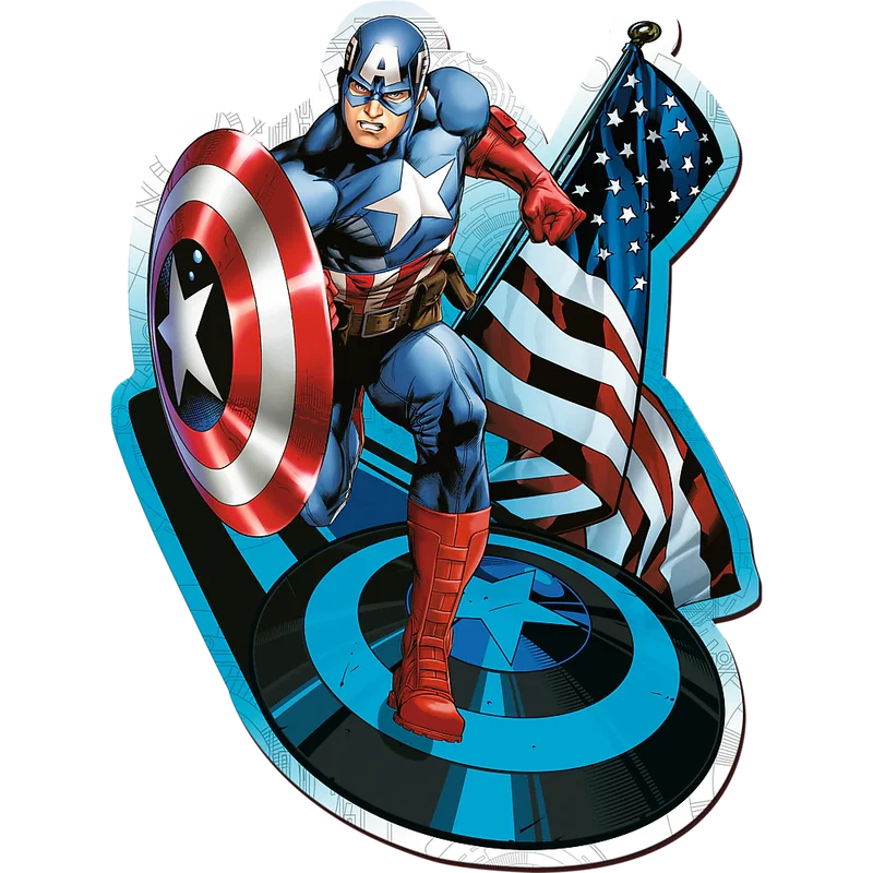 Trefl Wood Craft - Marvel - Fearless Captain America (160pcs) (Wooden Jigsaw Puzzle)