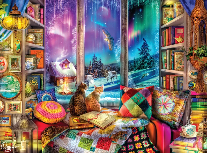 PFG Winter Reading Nook, Aimee Stewart (1000pcs) (Usage/Used - PUZZLES FOR GOOD)