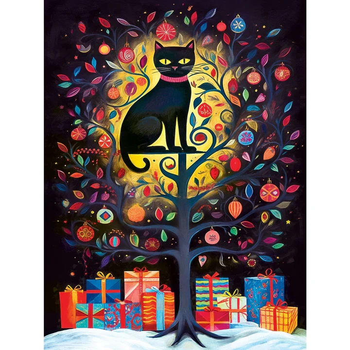 Black Cats - Hidden in the Tree, Peggy Collins (300pcs) (EZ Grip)