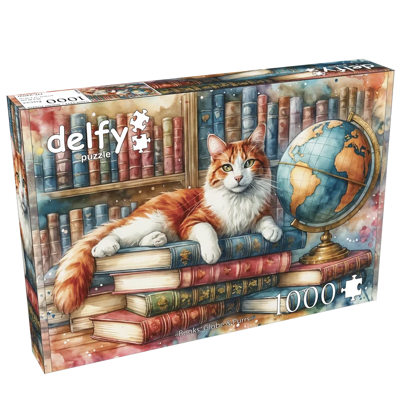 Books, Globe & Purrs (1000pcs)