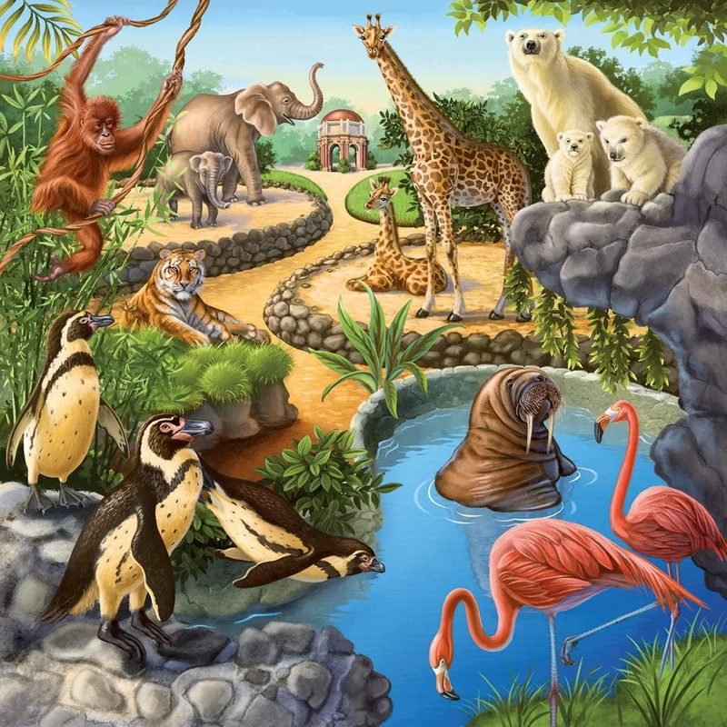 Ravensburger Forest / Zoo / Domestic Animals (3x49pcs)