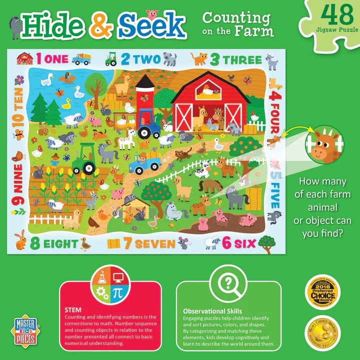 Hide & Seek - Counting on the Farm (48pcs)