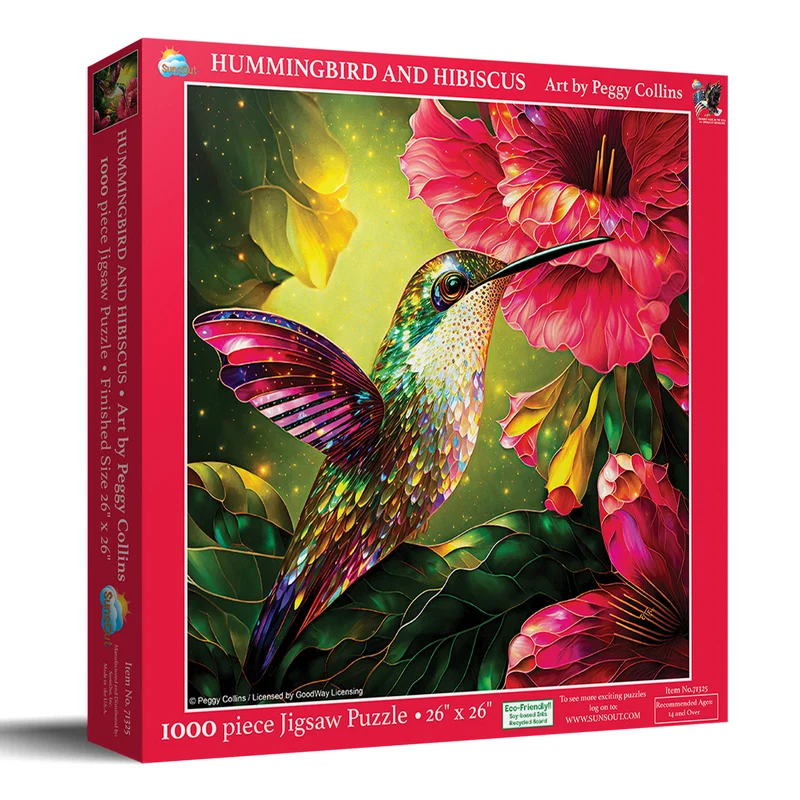 Hummingbird and Hibiscus, Peggy Collins (1000pcs)