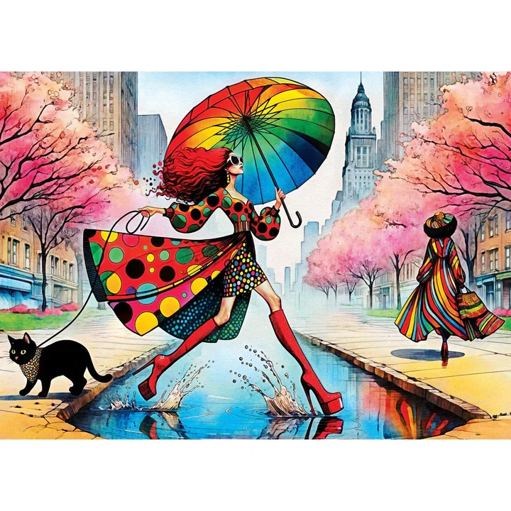 Catwalk Couture - Purrfect Rainy Runway, Peggy Collins (1000pcs)