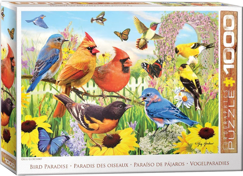 PFG Garden Birds, Greg Giordano (1000pcs) (Usage/Used - PUZZLES FOR GOOD)
