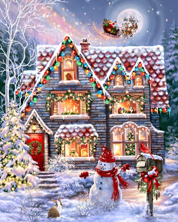 DMG Christmas Eve Cottage, Dona Gelsinger (1000pcs) (DAMAGED BOX)