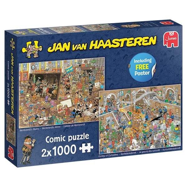 PFG JVH 2-in-1 - Rembrandt’s Studio & Gallery Of Curiosities (2x1000pcs) (Usage/used - PUZZLES FOR GOOD)