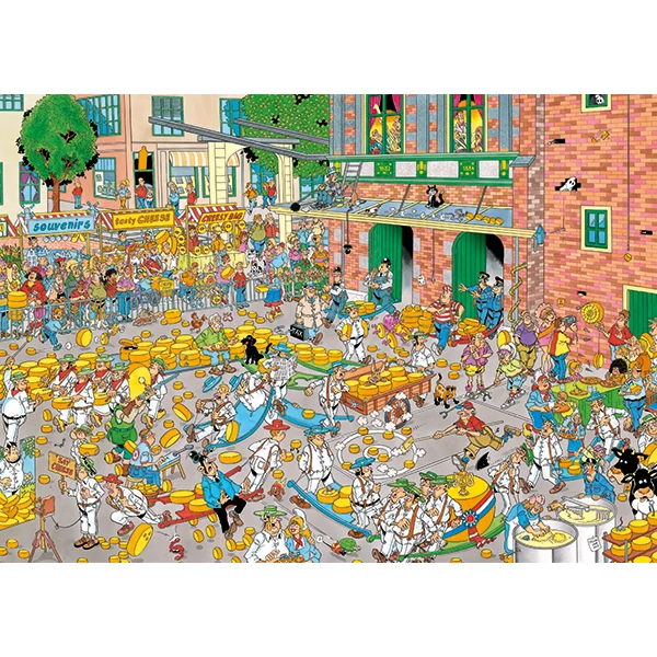 PFG JVH 2-in-1 The Cheese Market / Sailboat Race (2×1000 pieces) (Usage/Used - PUZZLES FOR GOOD)