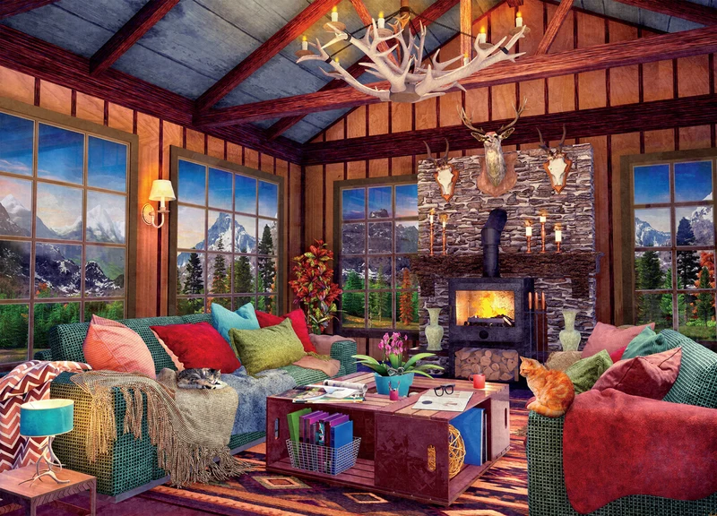 Rustic Lodge: Cozy Fire (1000pcs)