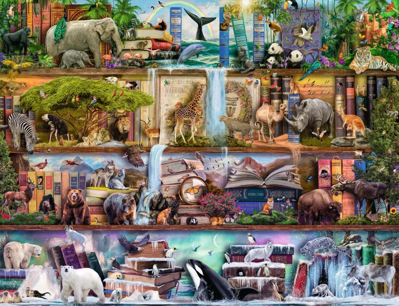 PFG Ravensburger Wild Kingdom Shelves, Aimee Stewart (2000pcs) (Usage/Used - PUZZLES FOR GOOD)