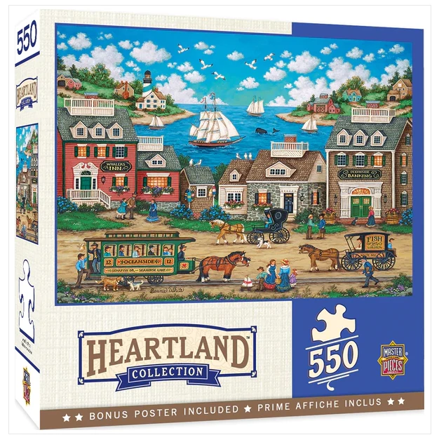 PFG Heartland Collection - Oceanside Trolley, Bonnie White (550pcs) (Usage/Used - PUZZLES FOR GOOD)