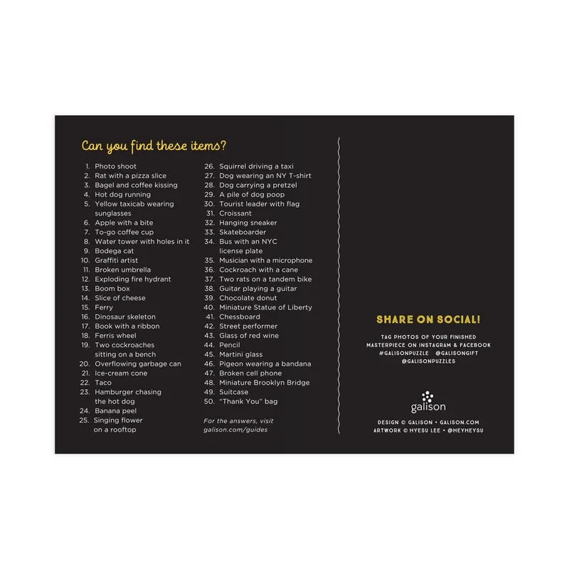 PFG Uncovering New York City - Seek & Find (1000pcs) (Usage/Used - PUZZLES FOR GOOD)