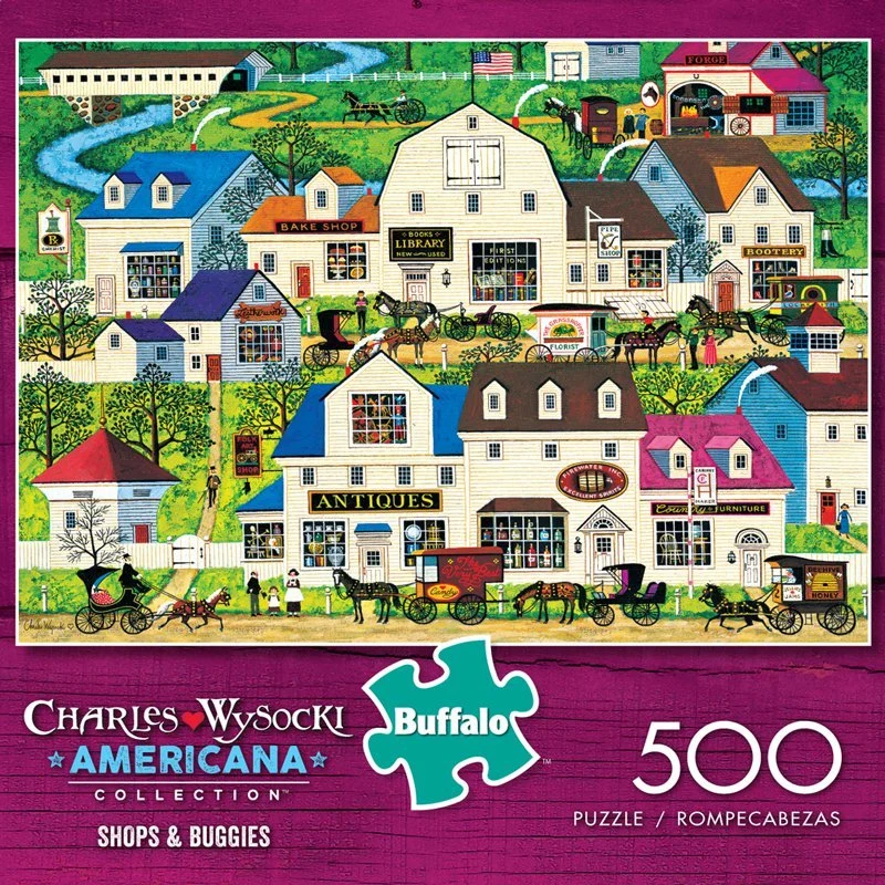 PFG Shops & Buggies, Charles Wysocki (500pcs) (Usage/Used - PUZZLES FOR GOOD)