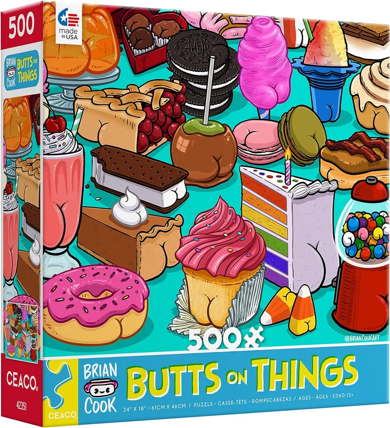 PFG Butts on Things - Sweet Cheeks, Brian Cook (500pcs) (Usage/Used - PUZZLES FOR GOOD)