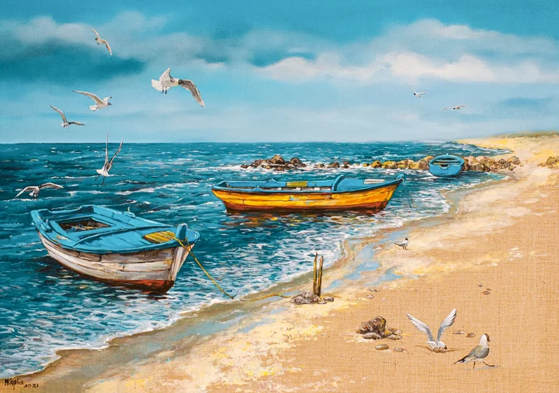DMG Art Collection - Morning at the Seaside (500pcs) (VERY DAMAGED BOX)
