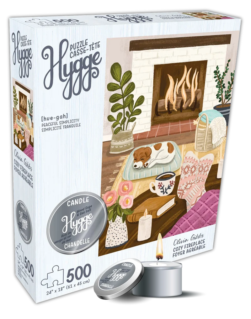 PFG Hygge - Cozy Fireplace, Olivia Gibbs (NO Candle) (500pcs) (Usage/Used - PUZZLES FOR GOOD)