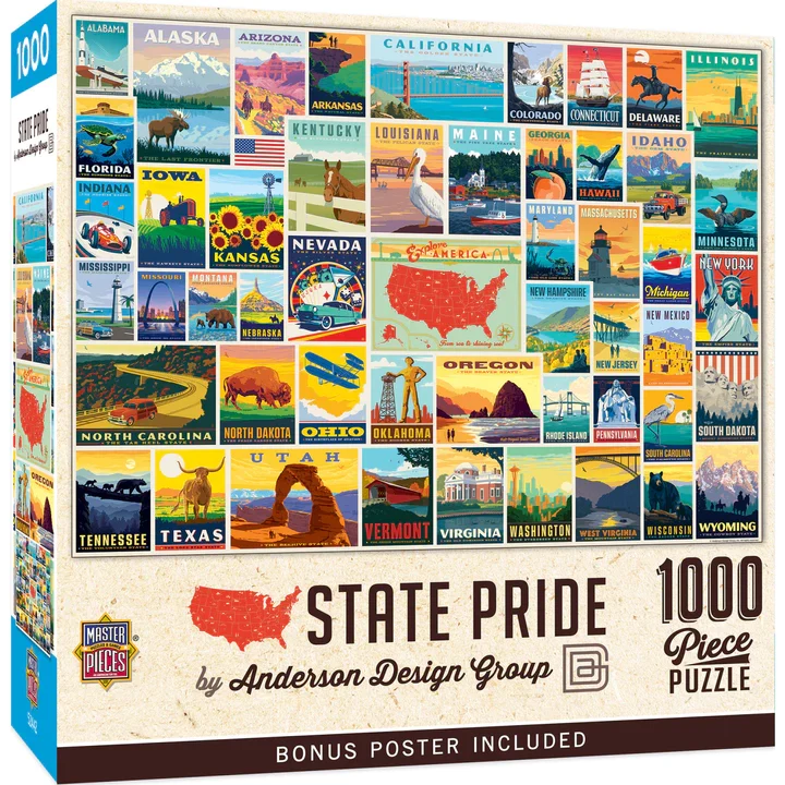 PFG Anderson Design Group - State Pride (1000pcs) (Usage/Used - PUZZLES FOR GOOD)