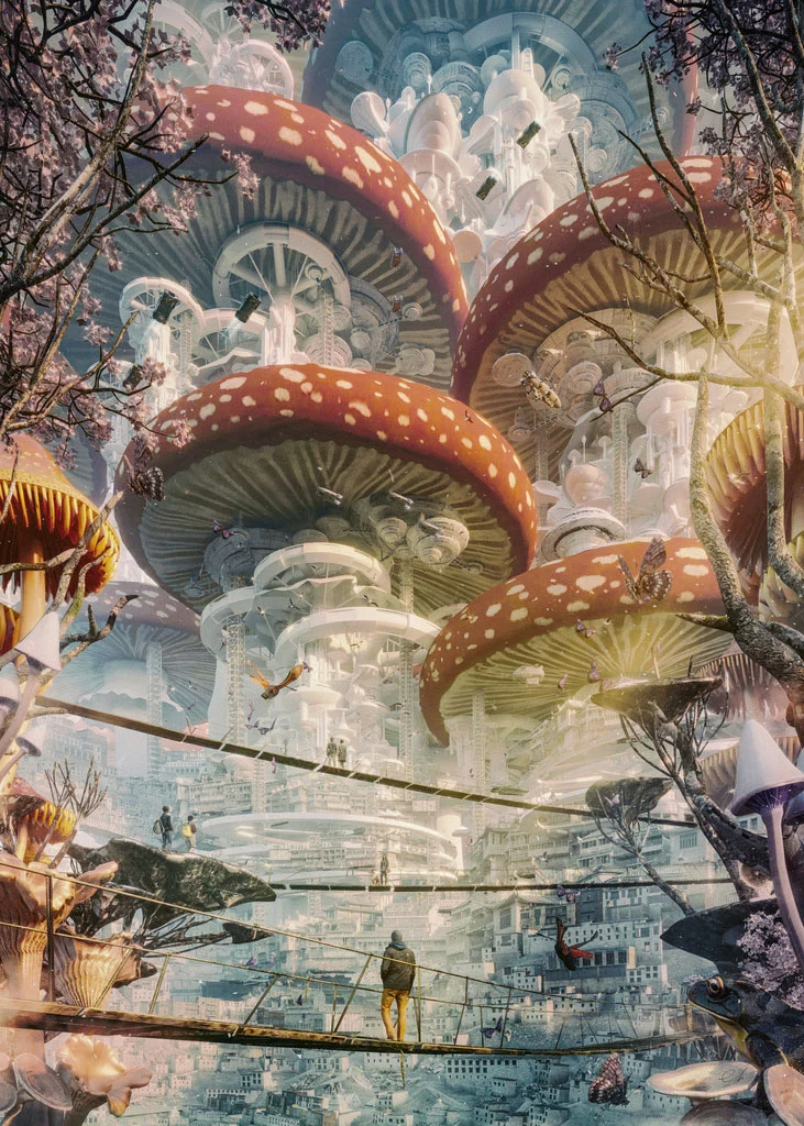 PFG Future Cities - Shroomland (1000pcs) (Usage/Used - PUZZLES FOR GOOD)