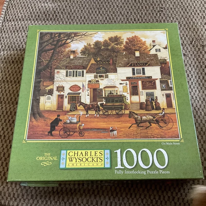 PFG On Main Street, Charles Wysocki (1000pcs) (Usage/Used - PUZZLES FOR GOOD)