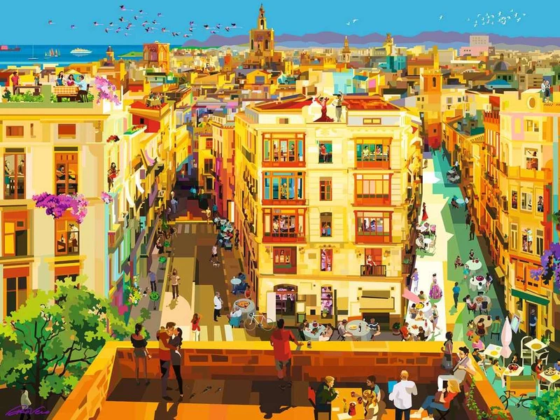 PFG Ravensburger Dining In Valencia (1500pcs) (Usage/Used - PUZZLES FOR GOOD)