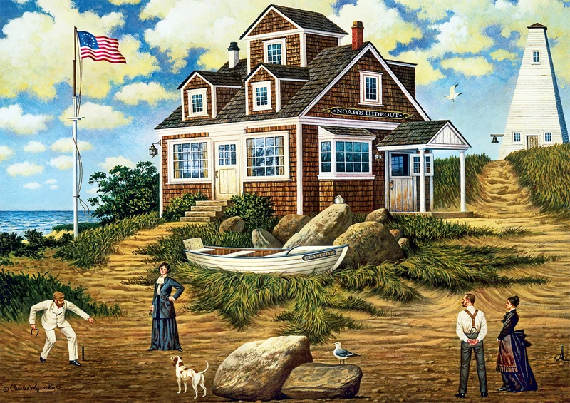 PFG A Delightful Day on Sparkhawk Island, Charles Wysocki (500pcs) (Usage/Used - PUZZLES FOR GOOD)