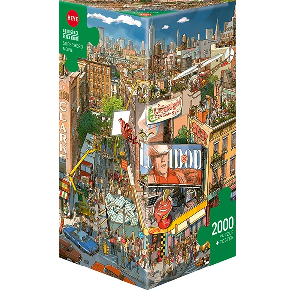 PFG Superhero Movie, Göbel & Knorr (Triangular Box) (2000pcs) (Usage/Used - PUZZLES FOR GOOD)