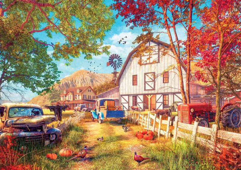 PFG Country Life - Autumn Farmlands (500pcs) (Usage/Used - PUZZLES FOR GOOD)