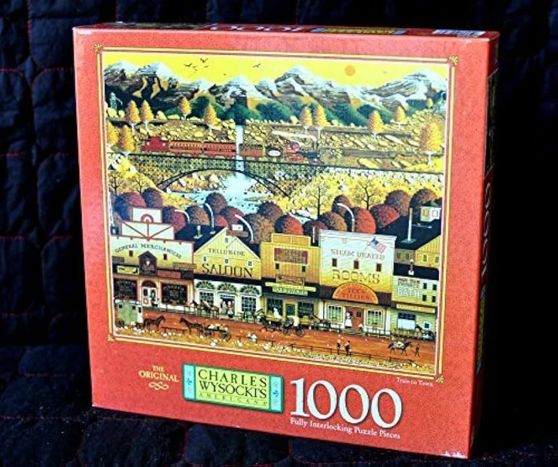 PFG Train to Town, Charles Wysocki (1000pcs) (Usage/Used - PUZZLES FOR GOOD)