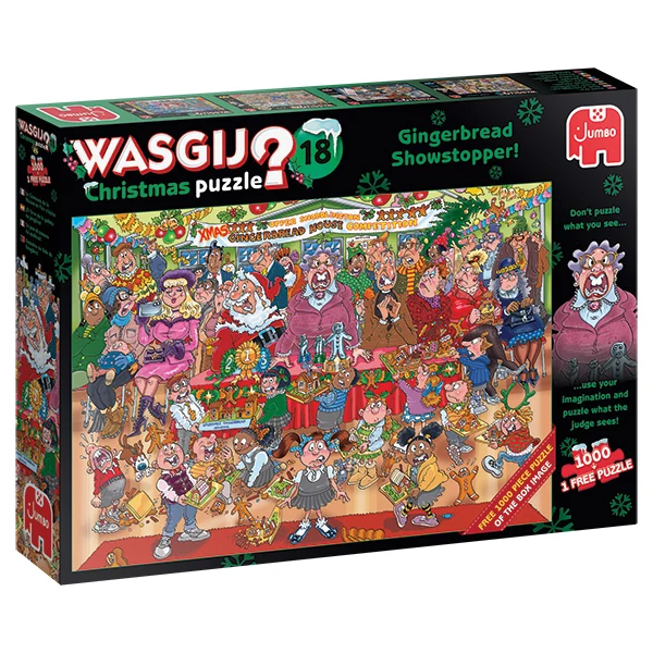 PFG Wasgij Christmas #18, Gingerbread Showstopper! (2x1000pcs) (Usage/Used - PUZZLES FOR GOOD)