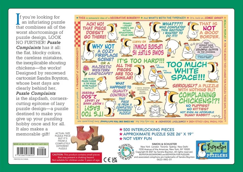 PFG Puzzle Complaints, Sandra Boynton (500pcs) (Usage/Used - PUZZLES FOR GOOD)