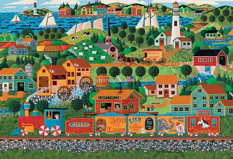 PFG Americana Collection - Circus Train (500pcs) (Usage/Used - PUZZLES FOR GOOD)