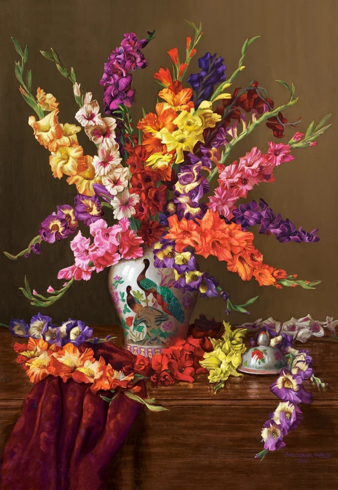 Gladioli in Chinese Vase (1000pcs)