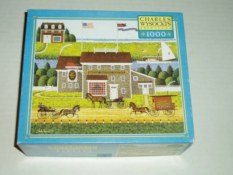 PFG Red Whale Inn, Charles Wysocki (1000pcs) (Usage/Used - PUZZLES FOR GOOD)