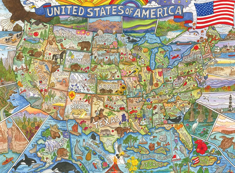 PFG Colorful Country (1000pcs) (Usage/Used - PUZZLES FOR GOOD)