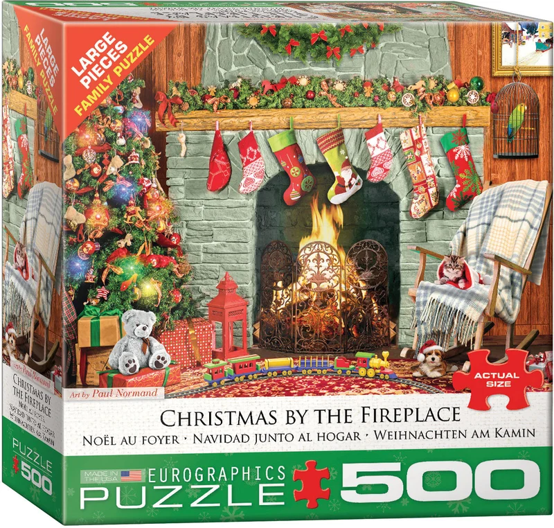 PFG Christmas by the Fireplace, Paul Normand (500XLpcs) (Usage/Used - PUZZLES FOR GOOD)