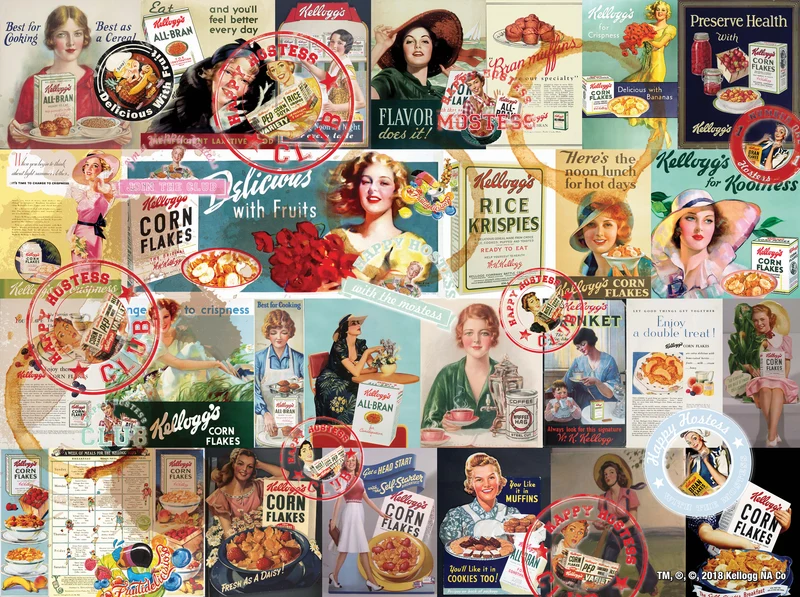 PFG Vintage Kellogg's - Happy Hostess Collage (1000pcs) (Usage/Used - PUZZLES FOR GOOD)