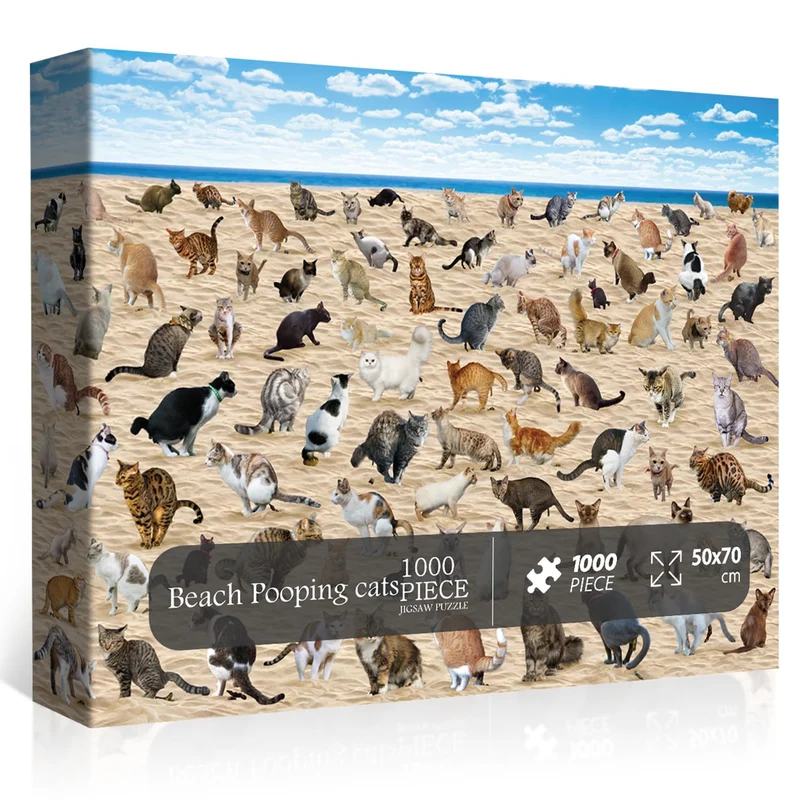 PFG Beach Pooping Cats (Usage/Used - PUZZLES FOR GOOD)