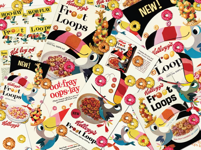 PFG Vintage Kellogg's - Retro Froot Loops (1000pcs) (Usage/Used - PUZZLES FOR GOOD)