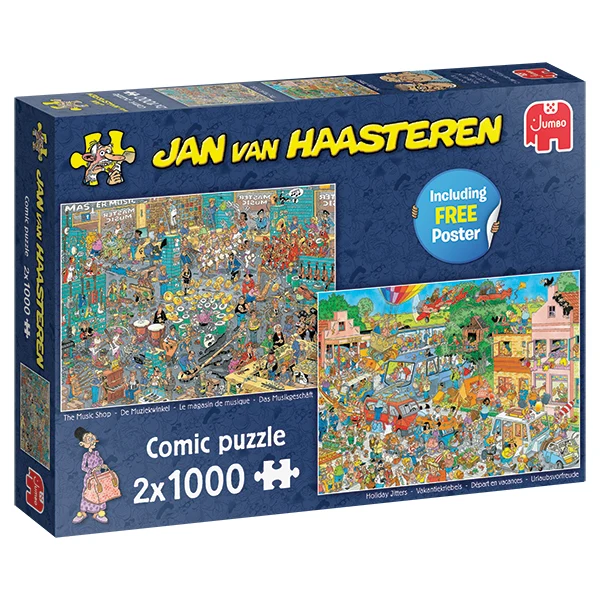 PFG JVH 2-in-1 - Music Shop & Holiday Jitters (2×1000 pieces) (Usage/Used - PUZZLES FOR GOOD)