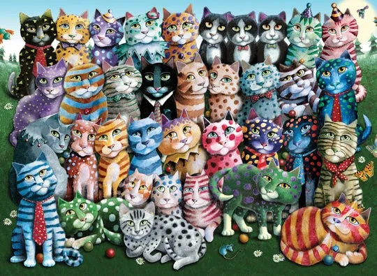 PFG Cat Family Reunion, Laura Seeley (1000pcs) (Usage/Used - PUZZLES FOR GOOD)