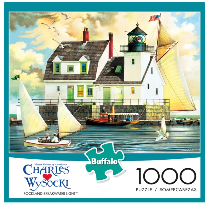 PFG Rockland Breakwater Light, Charles Wysocki (1000pcs) (Usage/Used - PUZZLES FOR GOOD)