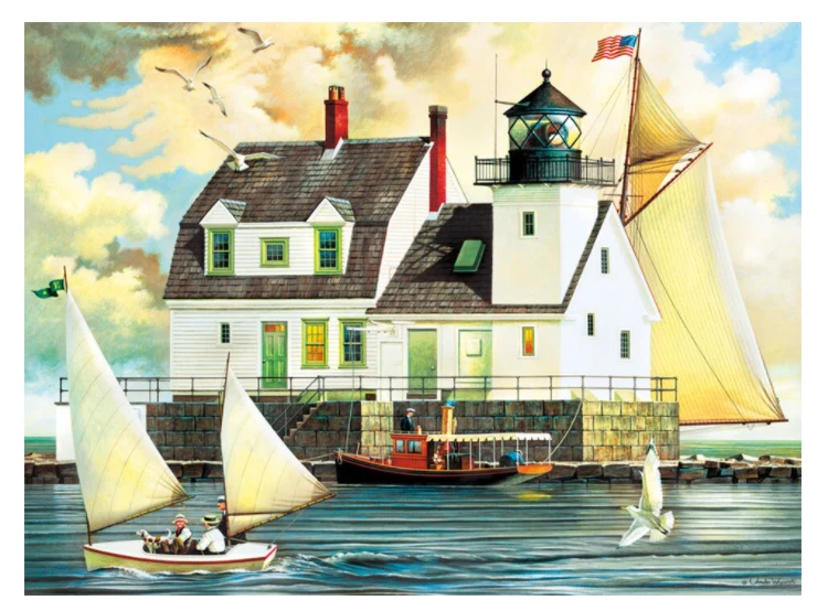 PFG Rockland Breakwater Light, Charles Wysocki (1000pcs) (Usage/Used - PUZZLES FOR GOOD)