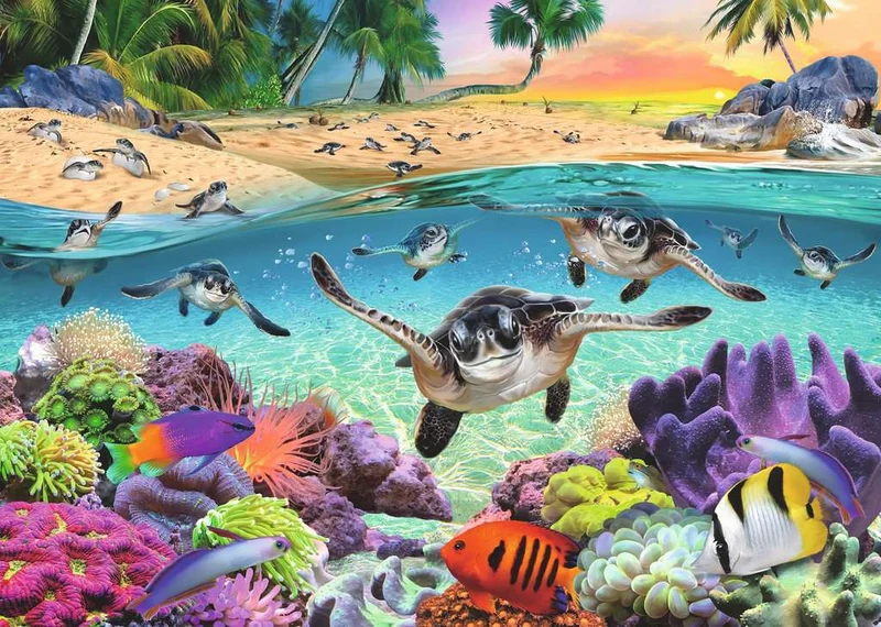 DMG Ravensburger Race of the Baby Sea Turtles (500pcs) (DAMAGED BOX)