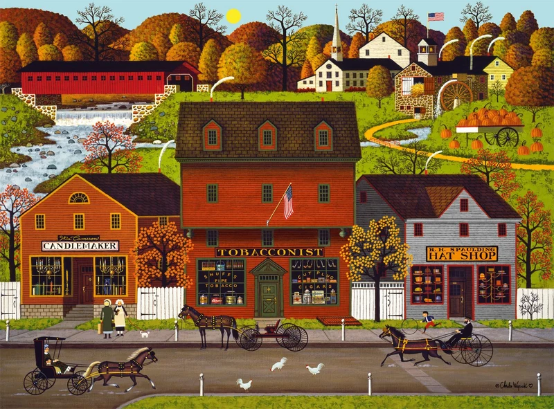 PFG Candlemaker, Tobacconist, Hat Shop, Charles Wysocki (1000pcs) (Usage/Used - PUZZLES FOR GOOD)