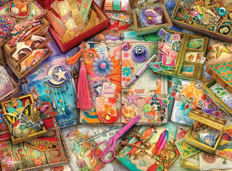 PFG The Junk Journaler's Desk, Aimee Stewart - Silver Select Collector's Edition (1000pcs) (Usage/Used - PUZZLES FOR GOOD)