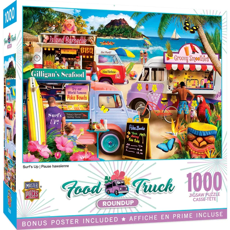 PFG Food Truck Round-up - Surf's Up, Karen Burke (1000pcs) (Usage/Used - PUZZLES FOR GOOD)